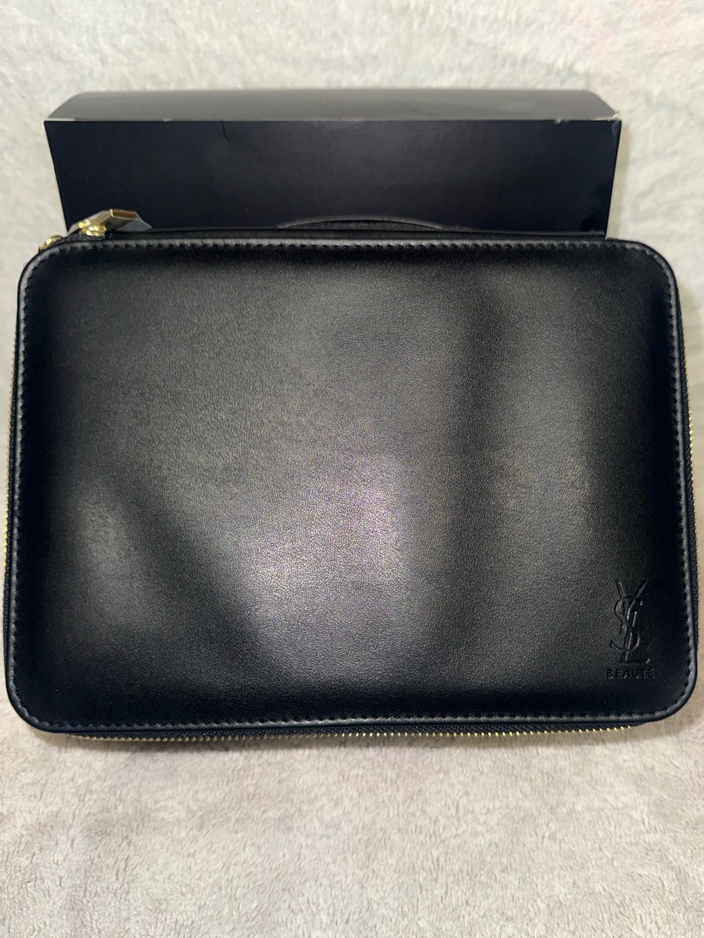 YSL Ives Saint Laurent parfums Black Leather box Pouch